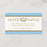 Little Prince Royal Baby Blue & Gold Diaper Raffle