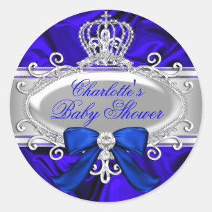 Little Prince Royal Blue Baby Duschaufkleber Runder Aufkleber