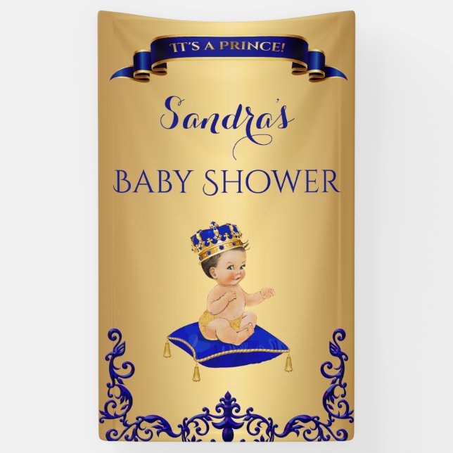 Little Prince Royal Blue Cup Spoon Pillow Banner (Vertikal)