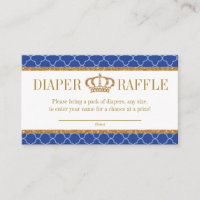Little Prince Royal Blue & Gold Diaper Raffle