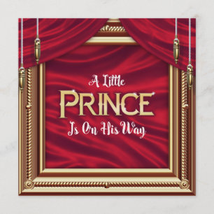 Little Prince Royal Red Boy Baby Einladung