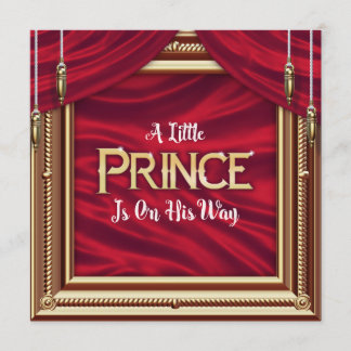 Little Prince Royal Red Boy Baby Einladung