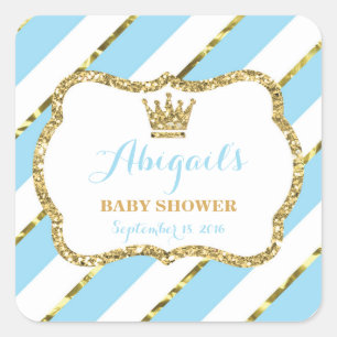 Little Prince Sticker, Baby Blue, Imitate Glitzer Quadratischer Aufkleber