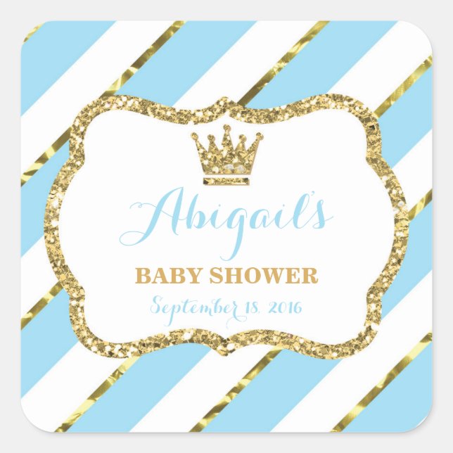 Little Prince Sticker, Baby Blue, Imitate Glitzer Quadratischer Aufkleber (Vorderseite)