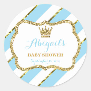 Little Prince Sticker, Baby Blue, Imitate Glitzer Runder Aufkleber