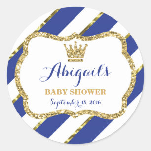 Little Prince Sticker, Royal Blue Imitats Glitzer Runder Aufkleber