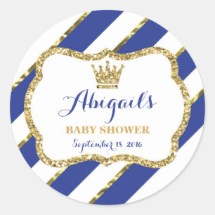 Little Prince Sticker, Royal Blue Imitats Glitzer Runder Aufkleber