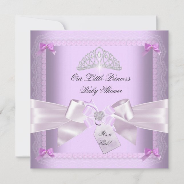 Little Princess Baby Shower Girl Lavender Einladung (Vorderseite)