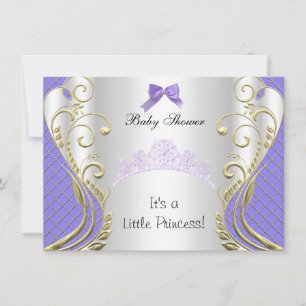 Little Princess Baby Shower Girl Lavender Lila 2 Einladung
