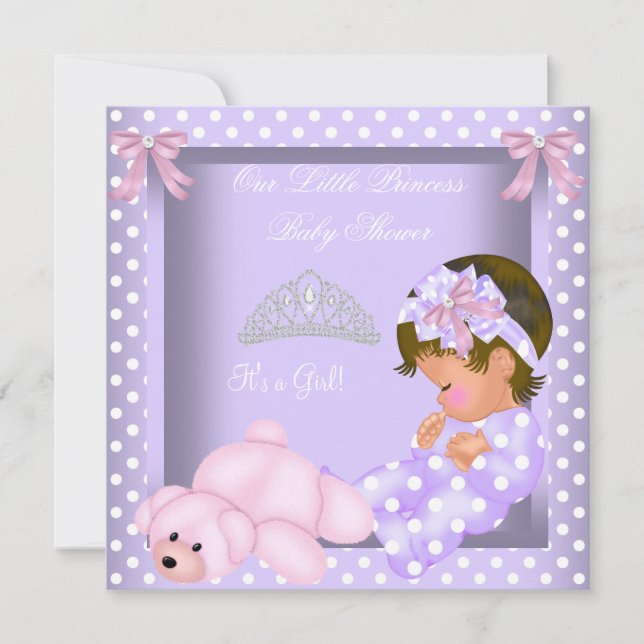 Little Princess Baby Shower Girl Lavender Pink Einladung (Vorderseite)