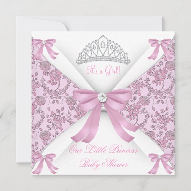 Little Princess Baby Shower Girl Pink 2 Einladung (Vorderseite)