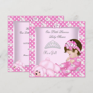 Little Princess Baby Shower Girl Pink Bunnies Einladung