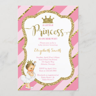 Little Princess Baby Shower Invite, Imitate Glitze Einladung
