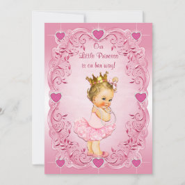 Little Princess Ballerina Liebe Herz Babydusche Einladung