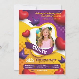 Little Princess Birthday Invite – Fairytale Crown Einladung