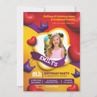 Little Princess Birthday Invite – Fairytale Crown Einladung