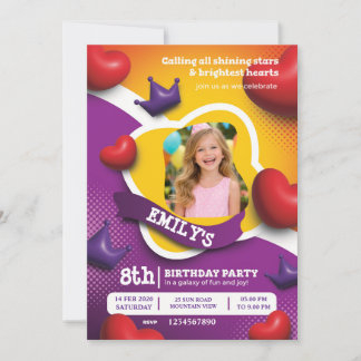 Little Princess Birthday Invite – Fairytale Crown Einladung