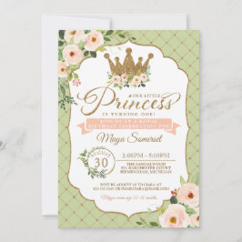 Little Princess Bloral Blush & Mint Royal Geburtst Einladung
