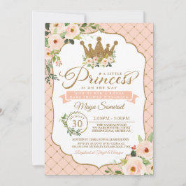 Little Princess Blush Bloral Royal Baby Dusche Einladung
