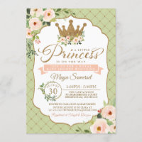 Little Princess Blush Mint Gold Royal Baby Dusche