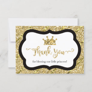 Little Princess Dankeschön Card, Black Imitats Gli Dankeskarte