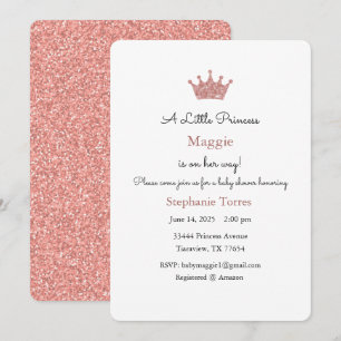 Little Princess Einladung, Rose Gold Einladung