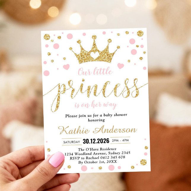 Little Princess Girl Baby Shower Invitation Einladung (Von Creator hochgeladen)
