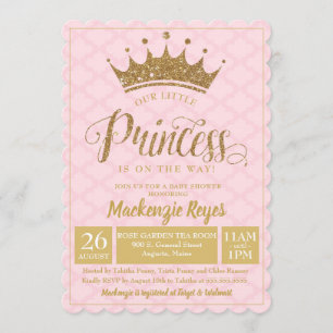 Little Princess Gold Crown Baby Shower Einladung
