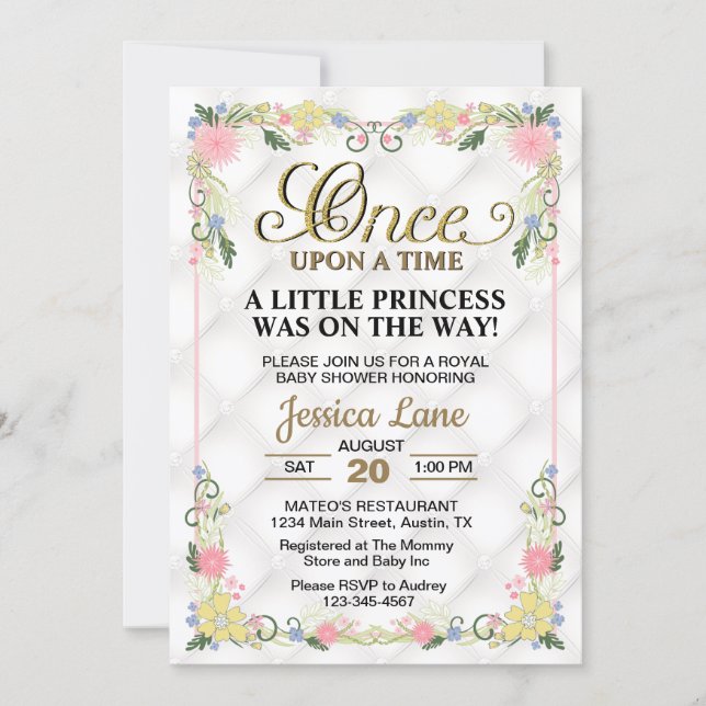 Little Princess Is On The Way Girl Baby Shower Einladung (Vorderseite)