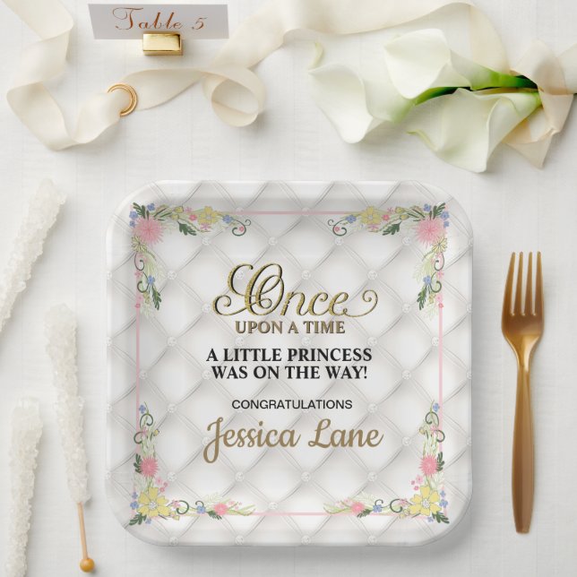 Little Princess Is On The Way Girl Baby Shower Pappteller (Hochzeit)