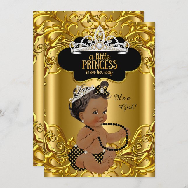 Little Princess ist auf dem Weg zum Baby Duwer Eth Einladung (Vorne/Hinten)