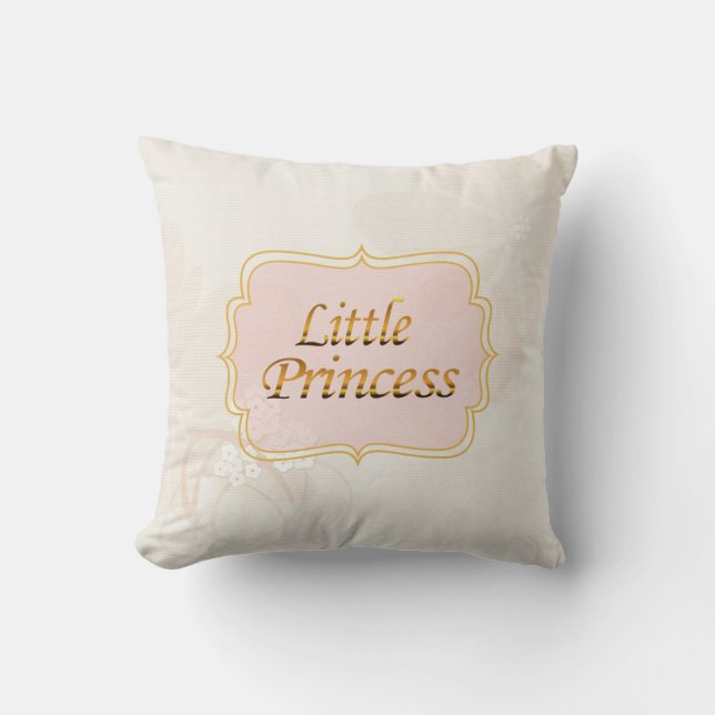 Little Princess Name Tag Throw Kissen (Vorderseite)