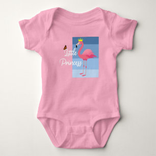 Little Princess Pink Flamingo Design - Baby Jersey Strampler