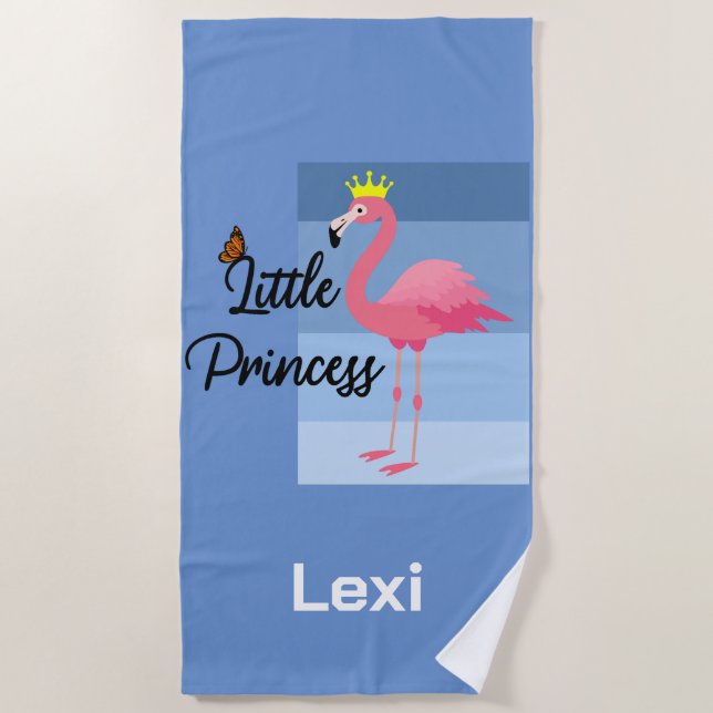 Little Princess Pink Flamingo Design - Beach Towe Strandtuch (Vorderseite)