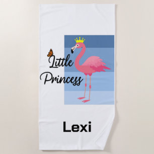 Little Princess Pink Flamingo Design - Beach Towe Strandtuch