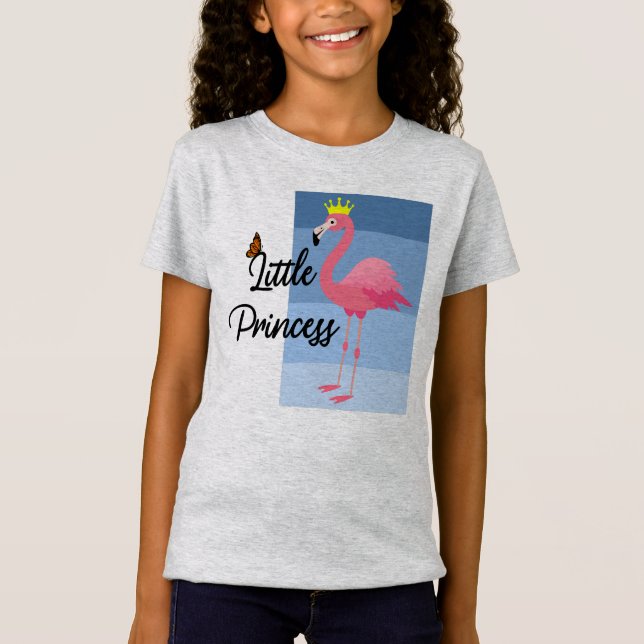 Little Princess Pink Flamingo Design - Girls' Fine T-Shirt (Vorderseite)