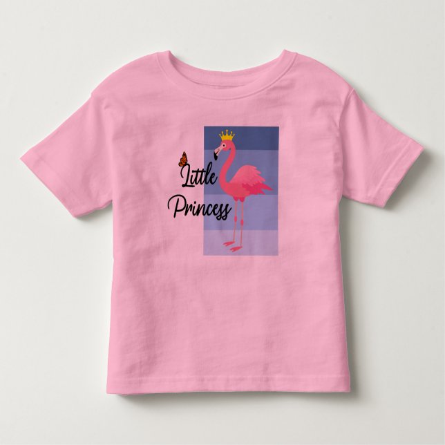 Little Princess Pink Flamingo Design - Kleinkind F Kleinkind T-shirt (Vorderseite)