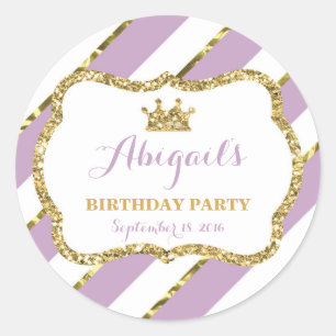 Little Princess Sticker, Lila, Gold Runder Aufkleber