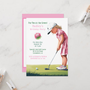 Little Pro in Pink: Geburtstag auf dem Grünen Mädc Einladung