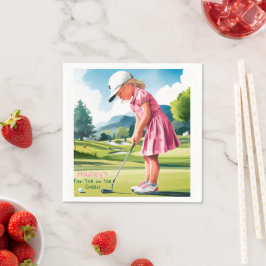 Little Pro in Pink: Geburtstag auf Grün Serviette