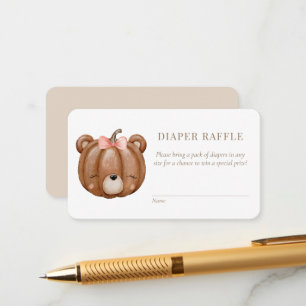 Little Pumping Bear Baby Dusche Winzer Raffle Enc Begleitkarte