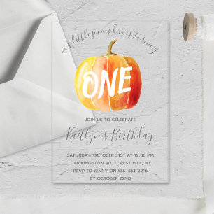 Little Pumpkin 1. Geburtstag Acryleinladungen