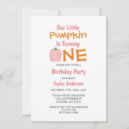 Little Pumpkin 1. Geburtstag Einladung