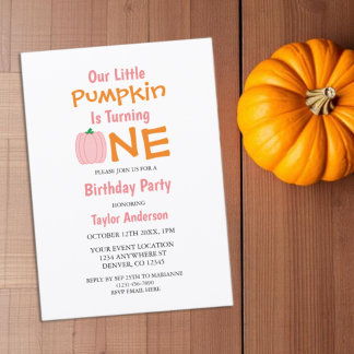 Little Pumpkin 1. Geburtstag Einladung