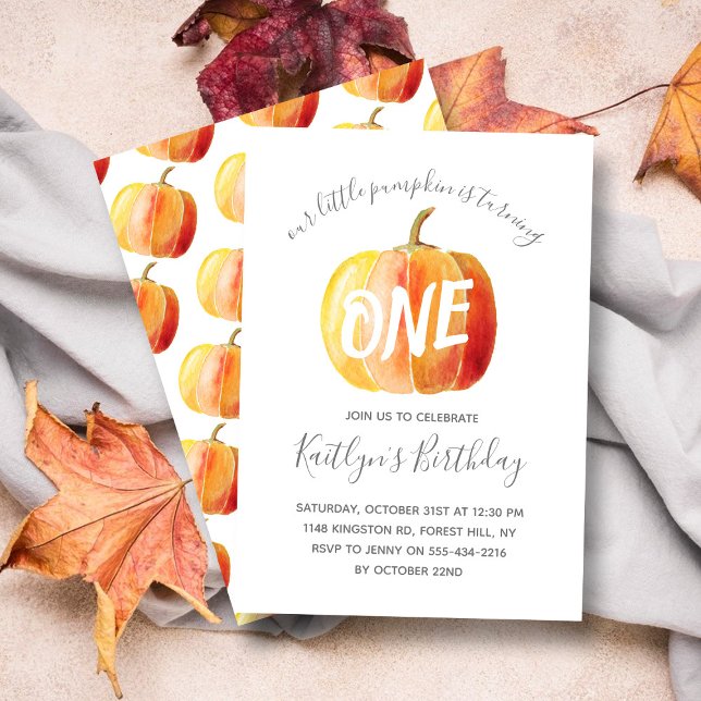 Little Pumpkin 1. Geburtstag Einladung (Von Creator hochgeladen)
