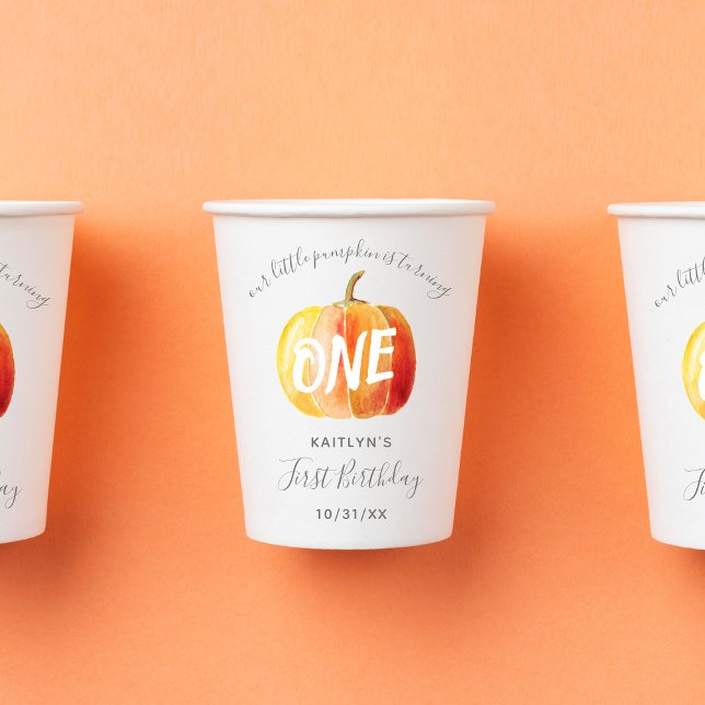 Little Pumpkin 1. Geburtstag Pappbecher (Von Creator hochgeladen)