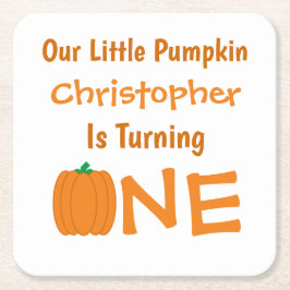 Little Pumpkin 1. Geburtstag Rechteckiger Pappuntersetzer