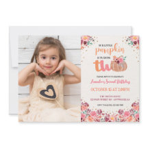 Little Pumpkin 2. Geburtstag Boho Floral Foto