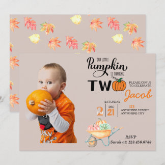 Little Pumpkin 2. Geburtstag Kindergeburtstag Part Einladung