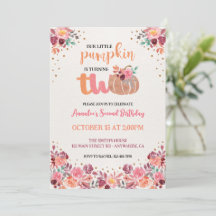 Little Pumpkin 2. Geburtstags-Boho-Blumen-Einladun